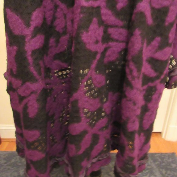 Mastro Moda Positano Italy Purple/Black Large Wool Blend Wrap/Coat - Lovely!! - Picture 8 of 10
